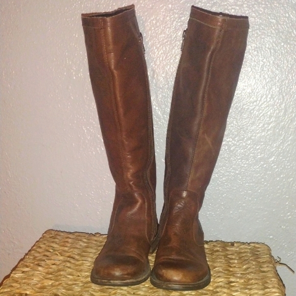 Brown Leather Steve Madden Knee High Boots 7.5 - Picture 2 of 8
